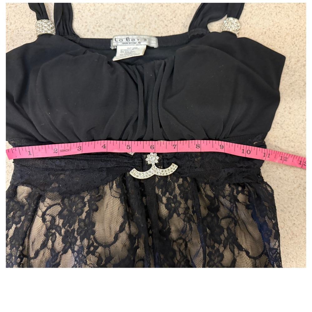 Dark Lace Floral Babydoll Dress‎ M Coquette Fairy Grunge Y2K - Picture 6 of 10